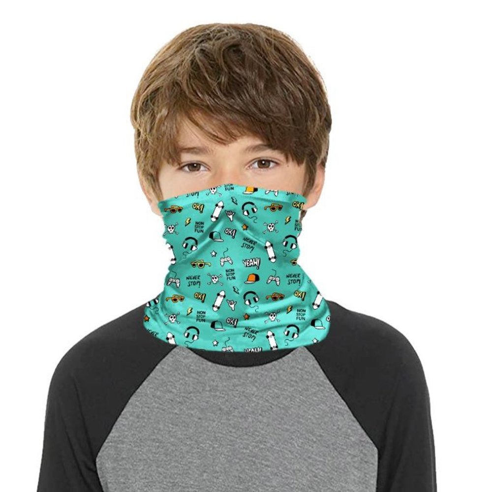 2 Pack Boys Neck Gaiter Face Mask w/Filter